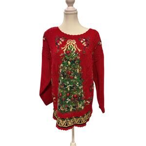 Tiara Petites | Vintage Christmas Tree Holiday Sweater | PL